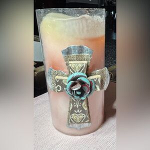 Elegant Cross Candle Decor Excellent Preloved Condition